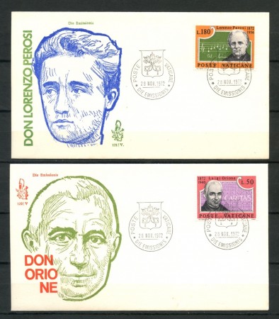 1972 - VATICANO - PEROSI E DON ORIONE - 2 BUSTE FDC VENEZIA - LOTTO/27595