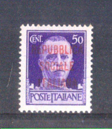 1944 - LOTTO/RSI492N - RSI - 50c. SOPRASTAMPATO - NUOVO