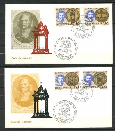 1980 - VATICANO - GIAN LORENZO BERNINI - 2 FDC ALA - LOTTO/27727
