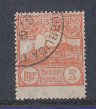1921/23 - LOTTO/5646 - S.MARINO - 2 LIRE ARANCIO USATO