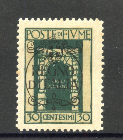 1924 - FIUME - LOTTO/42328 - 30 CENTESIMI SOPRASTAMPATO REGNO D'ITALIA - LINGUELLATO