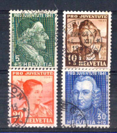 1941 - LOTTO/SVI374CPU - SVIZZERA - PRO JUVENTUTE 4v. - USATI