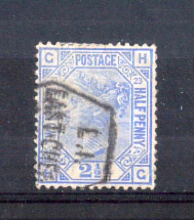 1880 - LOTTO/11199 - GRAN BRETAGNA - 2,5p. AZZURRO TAVOLA 23 - USATO