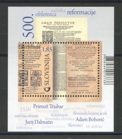 2017 - SLOVENIA - RIFORMA PROTESTANTE  FOGLIETTO - NUOVO - LOTTO/34670