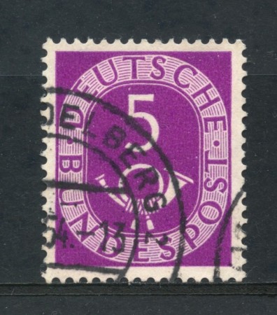 1951 - GERMANIA - 5p. LILLA CORNO DI POSTA - USATO - LOTTO/30764