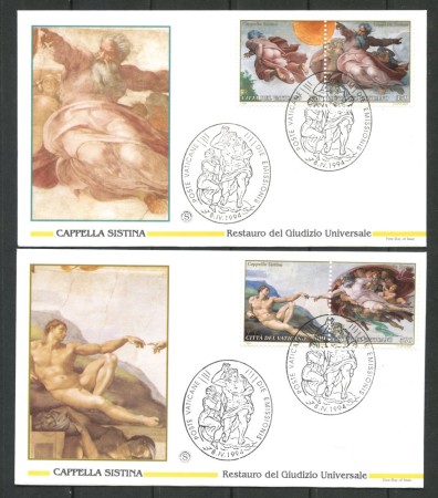 1994 - VATICANO - LOTTO/39110 - CAPPELLA SISTINA - 4 BUSTE FDC