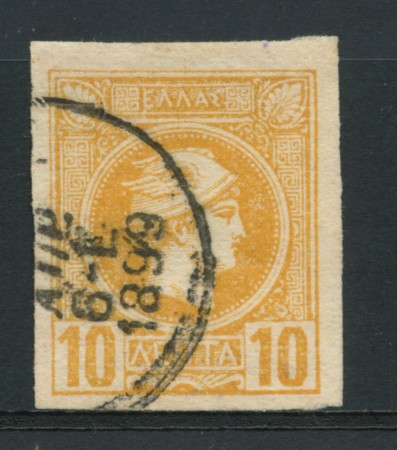 1886/88 - LOTTO/4415A - GRECIA - 10 l. MERCURIO  GIALLO - USATO