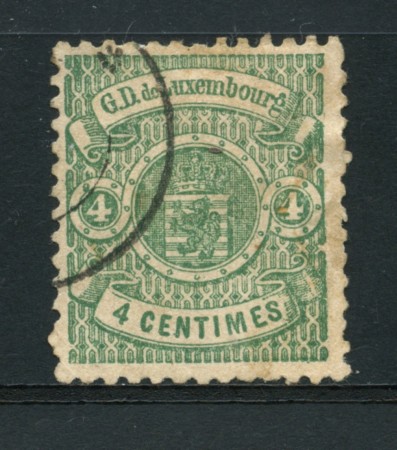 1874/79 - LOTTO/14435 - LUSSEMBURGO - 4c. VERDE STEMMA - USATO