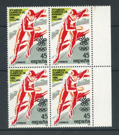 1988 - LOTTO/20382Q - SPAGNA - OLIMPIADE DI CALGARY - QUARTINA