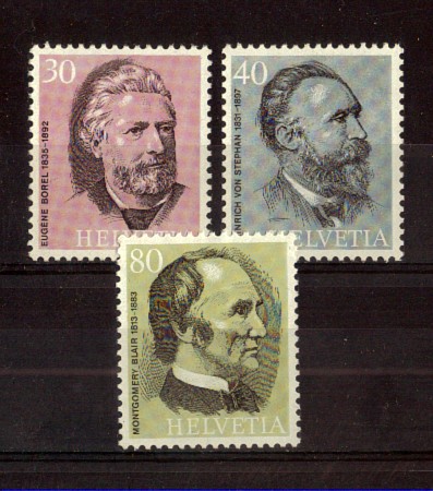 1974 - LOTTO/SVI960CPN - SVIZZERA - CENTENARIO U.P.U. 3v. - NUOVI