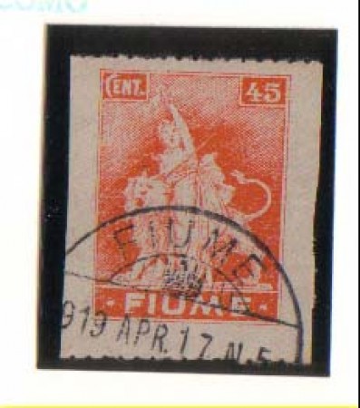 1919 -  LBF/530 - FIUME - 45c. ARANCIO VARIETA'