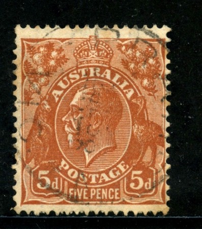 1931/36 - AUSTRALIA - 5p. GIALLO BRUNO - USATO - LOTTO/29175