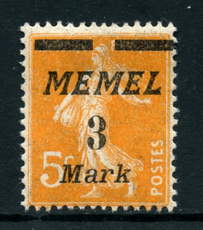 GERMANIA - MEMEL - 1922 - LOTTO/24349 - 3m. su 5c. ARANCIO - LING.