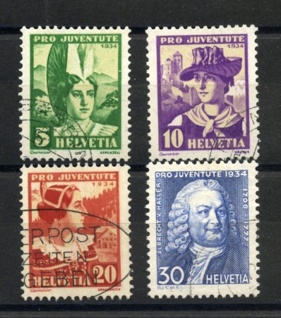 1934 - SVIZZERA - LOTTO/41679 - PRO JUVENTUTE 4v. - USATI