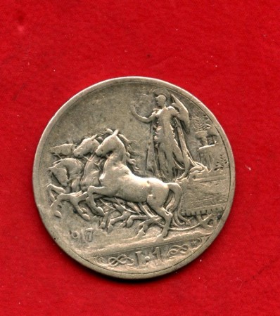 1917 - REGNO - LOTTO/M48291 - 1 LIRA ARGENTO QUADRIGA BRIOSA