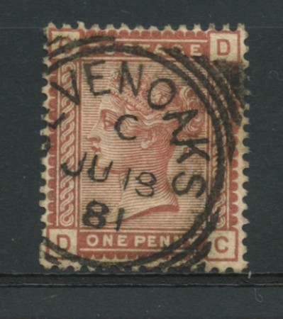 1880 - LOTTO/11299 - GRAN BRETAGNA - 1p. BRUNO ROSSO  POSIZ. CD - USATO