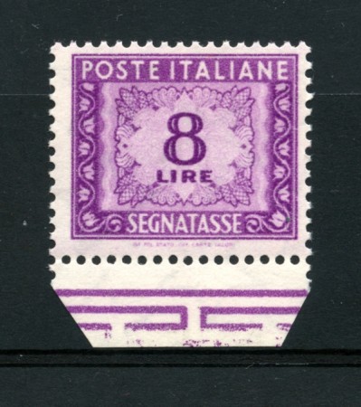 1955/66 - LOTTO/13196 - REPUBBLICA  - SEGNATASSE  8 LIRE FILIGRANA STELLE - NUOVO