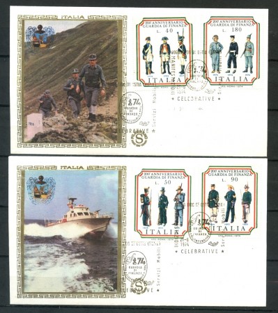 1974 - REPUBBLICA - GUARDIA DI FINANZA - 2 FDC FILAGRANO - LOTTO/27436