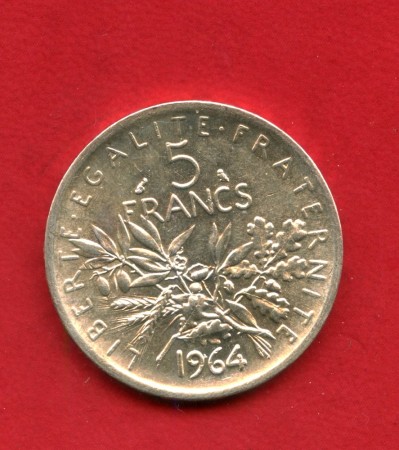 1964 - FRANCIA - LOTTO/M42505 - 5 FRANCHI ARGENTO