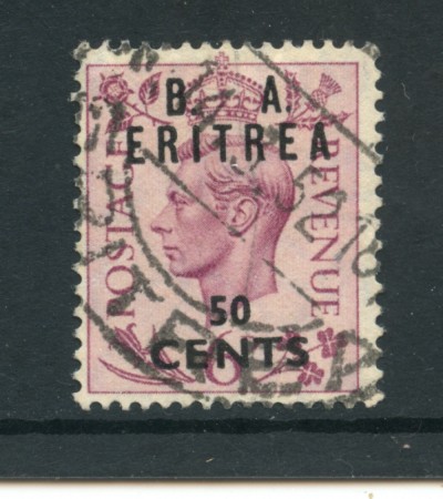 1950 - LOTTO/23662 - B.A. ERITREA - 50c. SU 6p. LILLA - USATO