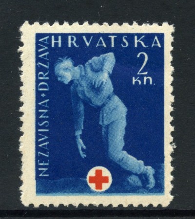 1943 - CROAZIA - 2 Kn FRANCOBOLLO DI BENEFICENZA - NUOVO - LOTTO/32584