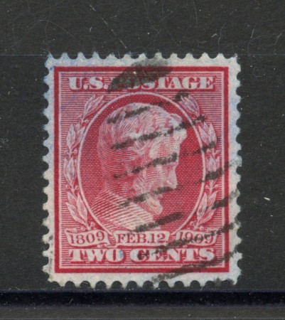 1909 - STATI UNITI - LOTTO/41554 - 2 CENT. A. LINCOLN CARTA AZZURRA - USATO