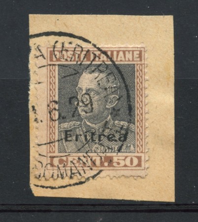 1928 - LOTTO/17225 - ERITREA - 50 cent.  BRUNO - USATO FRAMMENTO
