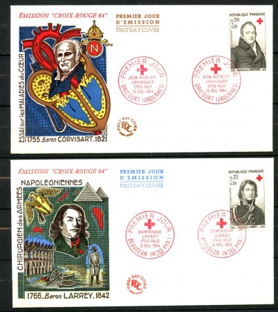 1964 - FRANCIA - PRO CROCE ROSSA  2 BUSTE FDC - LOTTO/25203