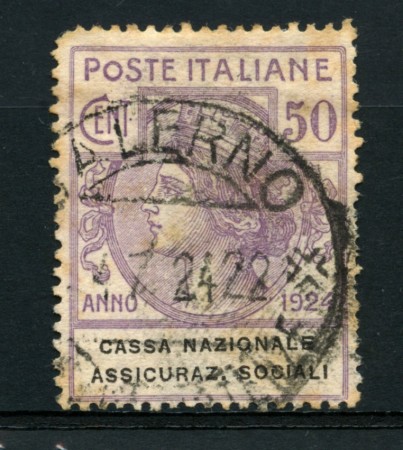 1924 - LOTTO/16528 - REGNO - 50 CENT. SICURAZIONI SOCIALI - USATO