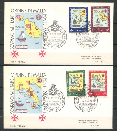 1968 - LOTTO/21469 - SMOM - SEDI DELL'ORDINE 2 BUSTE FDC