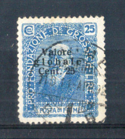 1920 - LOTTO/FIU105U - FIUME  - 25c. AZZURRO USATO