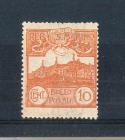 1921/23 - LOTTO/RSM71L - SAN MARINO - 10c. BRUNO ARANCIO LING.