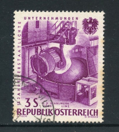 1961 - AUSTRIA - 3 s. ACCIAIERIE - USATO - LOTTO/27924