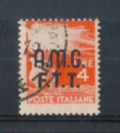1947 - LOTTO/10177U - TRIESTE A - 4 LIRE DEMOCRATICA USATO