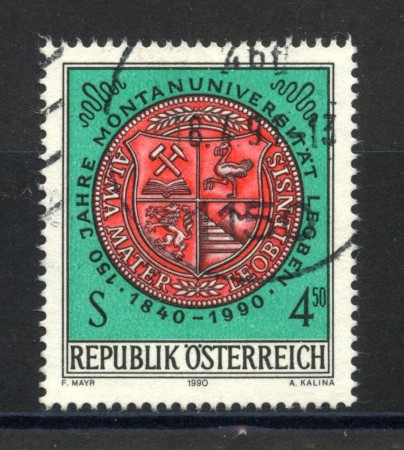 1990 - AUSTRIA - UNIVERSITA' DI LEOBEN - USATO - LOTTO/39612U