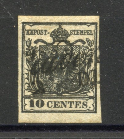 1854/55 - LOMBARDO VENETO - LOTTO/40486 - 10 Centesimi NERO CARBONE - USATO