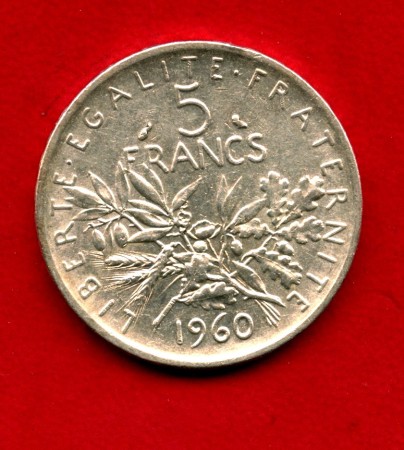 1960 - FRANCIA - LOTTO/M41824 - 5 FRANCHI ARGENTO