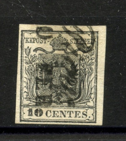 1851/53 - LOMBARDO VENETO - LOTTO/40517 - 10 Cent.  NERO - VARIETA' DECALCO - USATO