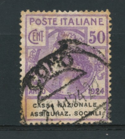 1924 - LOTTO/16527 - REGNO - 50 CENT. SICURAZIONI SOCIALI - USATO