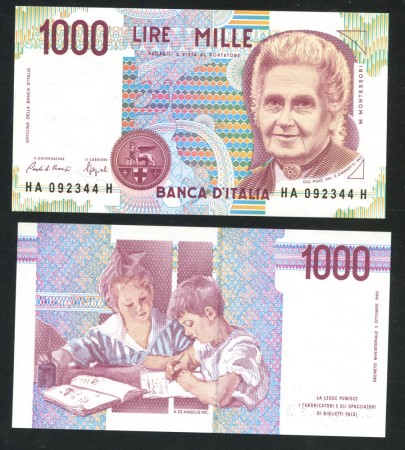 1990 - REPUBBLICA - LOTTO/38455A - 1000 LIRE MARIA MONTESSORI