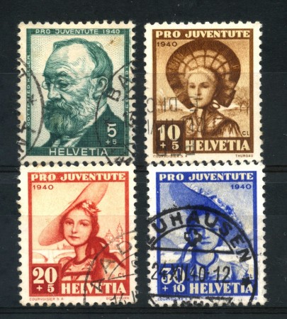 1940 - SVIZZERA - PRO JUVENTUTE 4v. - USATI - LOTTO/22274