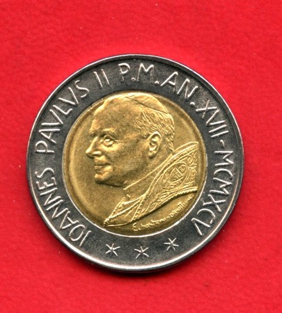 1995 - VATICANO - 500 LIRE PAPA GIOVANNI PAOLO II° - LOTTO/M32407