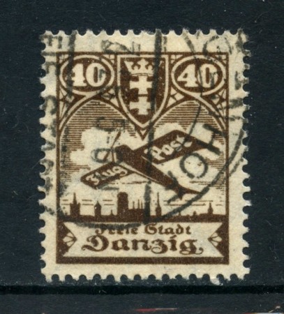 1924 - DANZICA - 40p. POSTA AEREA - USATO - LOTTO/26293