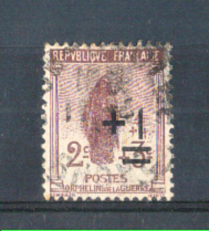 1922 - LOTTO/FRA162U - FRANCIA - 1c. su 2+3c. PRO ORFANI USATO