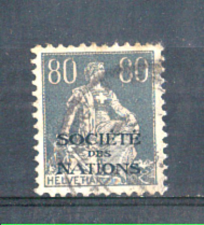 1922 - LOTTO/SVIS27U - SVIZZERA - 80c. SOCIETE DES NATIONS  - USATO