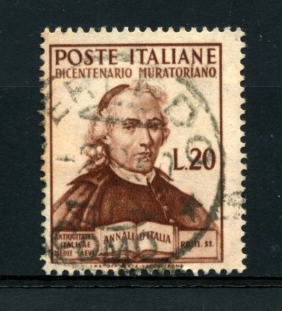 1950 - LOTTO/16308A - REPUBBLICA - 20 LIRE A. MURATORI - USATO