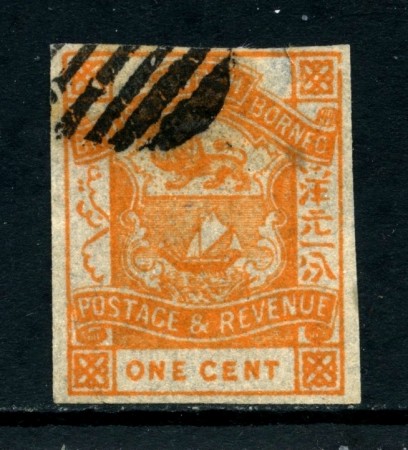 1889/92 - NORD BORNEO - 1 CENT. ARANCIO - NON DENTELLATO - USATO - LOTTO/26964