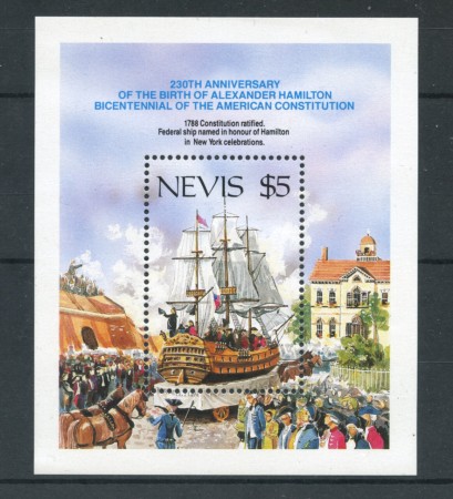 1987 - NEVIS - LOTTO/20159 - BICENTENARIO U.S.A. - FOGLIETTO