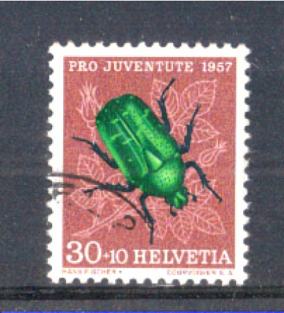 1957 - LOTTO/SVI600U - SVIZZERA - 30+10c. PRO JUVENTUTE - USATO