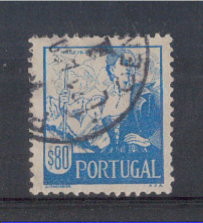 1941 - LOTTO/9708GU - PORTOGALLO - 80c. COSTUMI REGIONALI- USATO